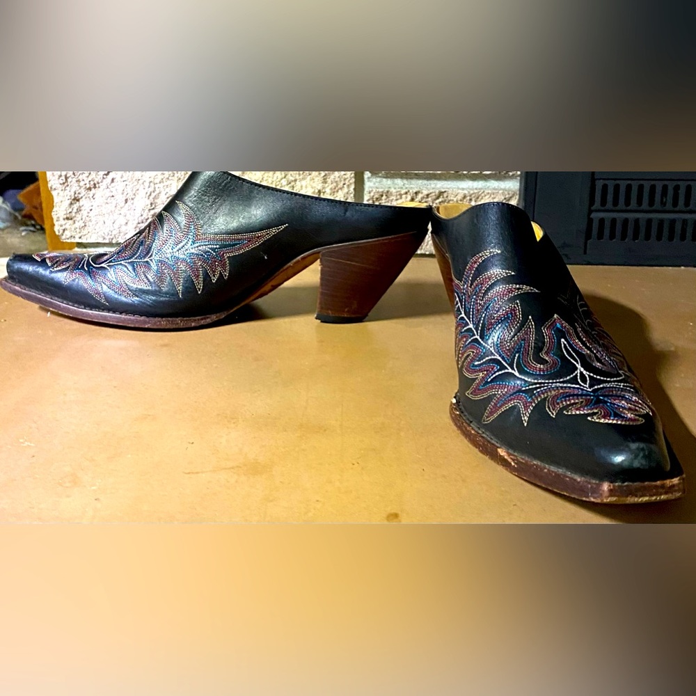Leather Cowgirl Boot Slip Ons Women’s Size 8.5